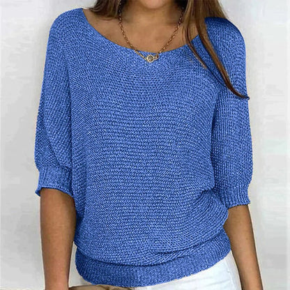 Breezy Knit Pullover | Textured, Wide Neck
