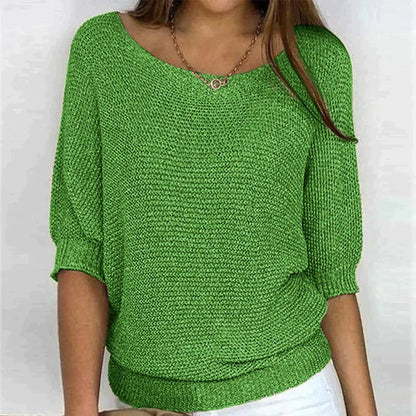 Breezy Knit Pullover | Textured, Wide Neck