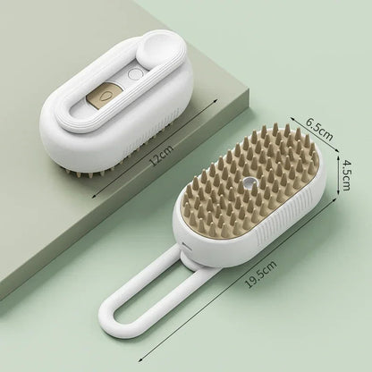 3-in-1 Massage Brush for Dog and Cat with Anti-Fly Spray – Grooming and Bath Tool