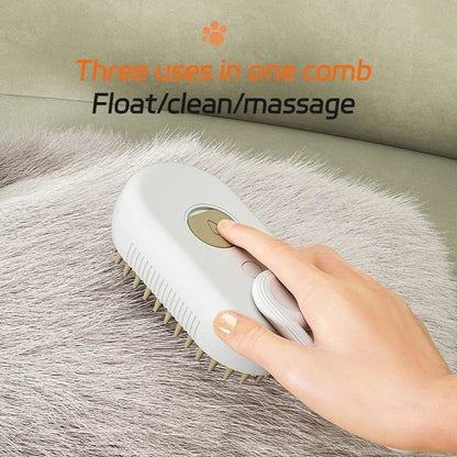 3-in-1 Massage Brush for Dog and Cat with Anti-Fly Spray – Grooming and Bath Tool