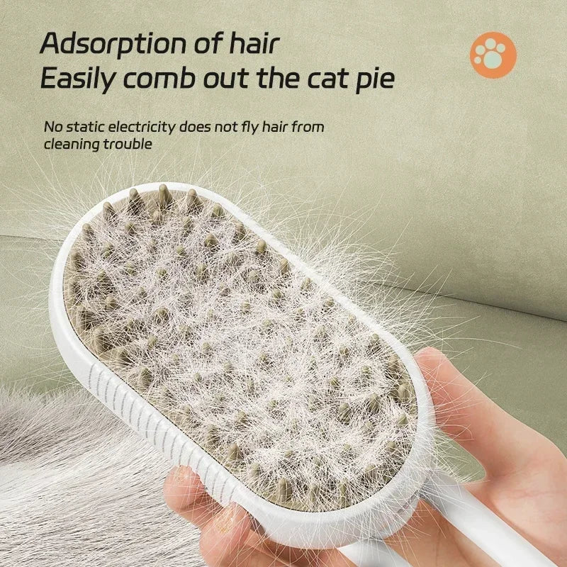 3-in-1 Massage Brush for Dog and Cat with Anti-Fly Spray – Grooming and Bath Tool