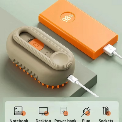 3-in-1 Massage Brush for Dog and Cat with Anti-Fly Spray – Grooming and Bath Tool