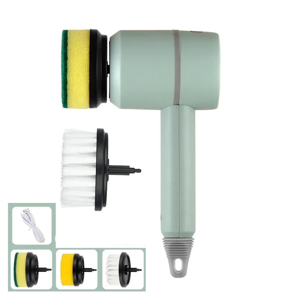Brosse de Nettoyage Électrique Sans Fil Rechargeable USB – Outil Professionnel 3 Vitesses pour Cuisine et Salle de Bain