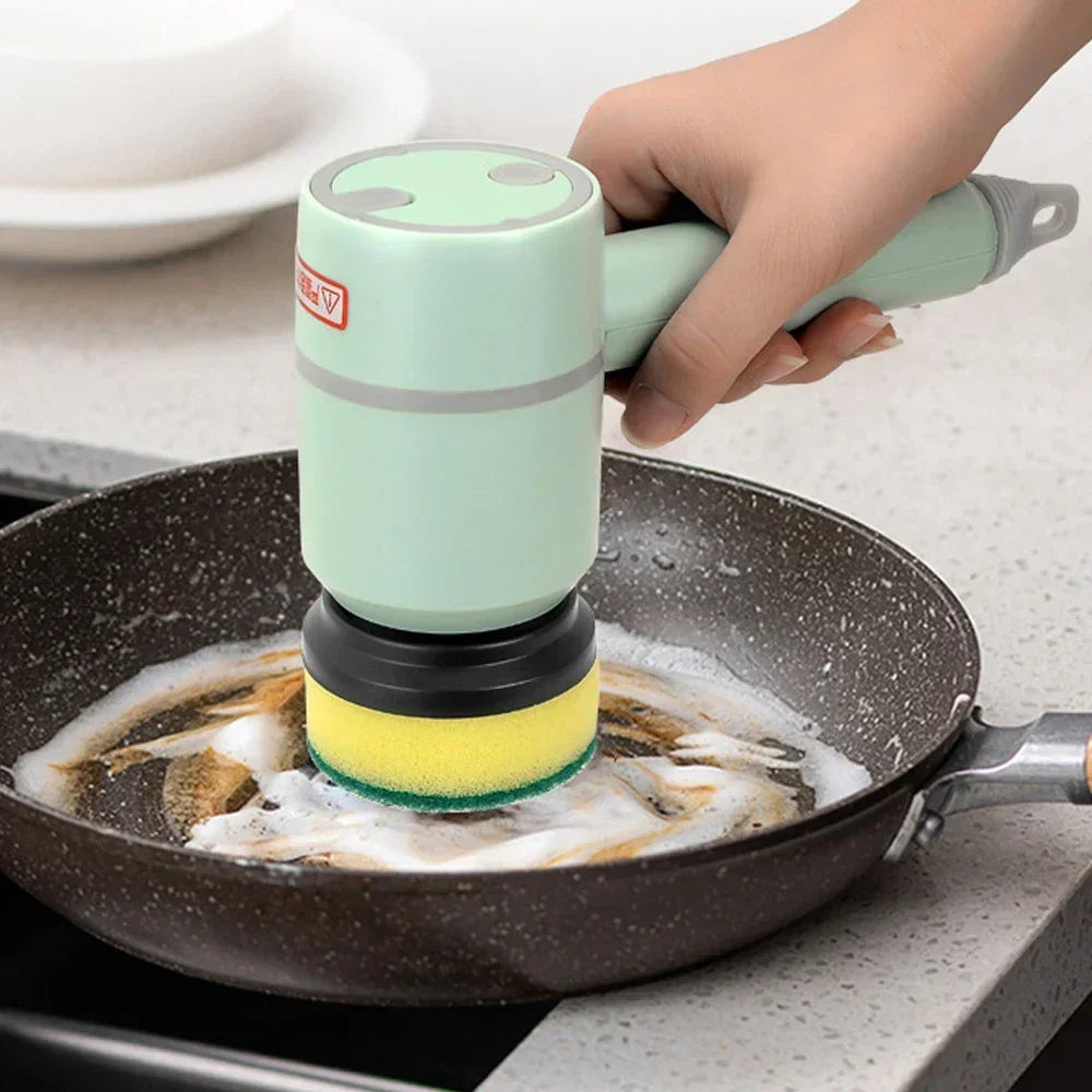Brosse de Nettoyage Électrique Sans Fil Rechargeable USB – Outil Professionnel 3 Vitesses pour Cuisine et Salle de Bain