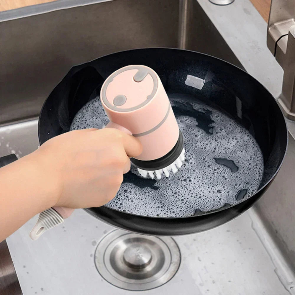 Brosse de Nettoyage Électrique Sans Fil Rechargeable USB – Outil Professionnel 3 Vitesses pour Cuisine et Salle de Bain
