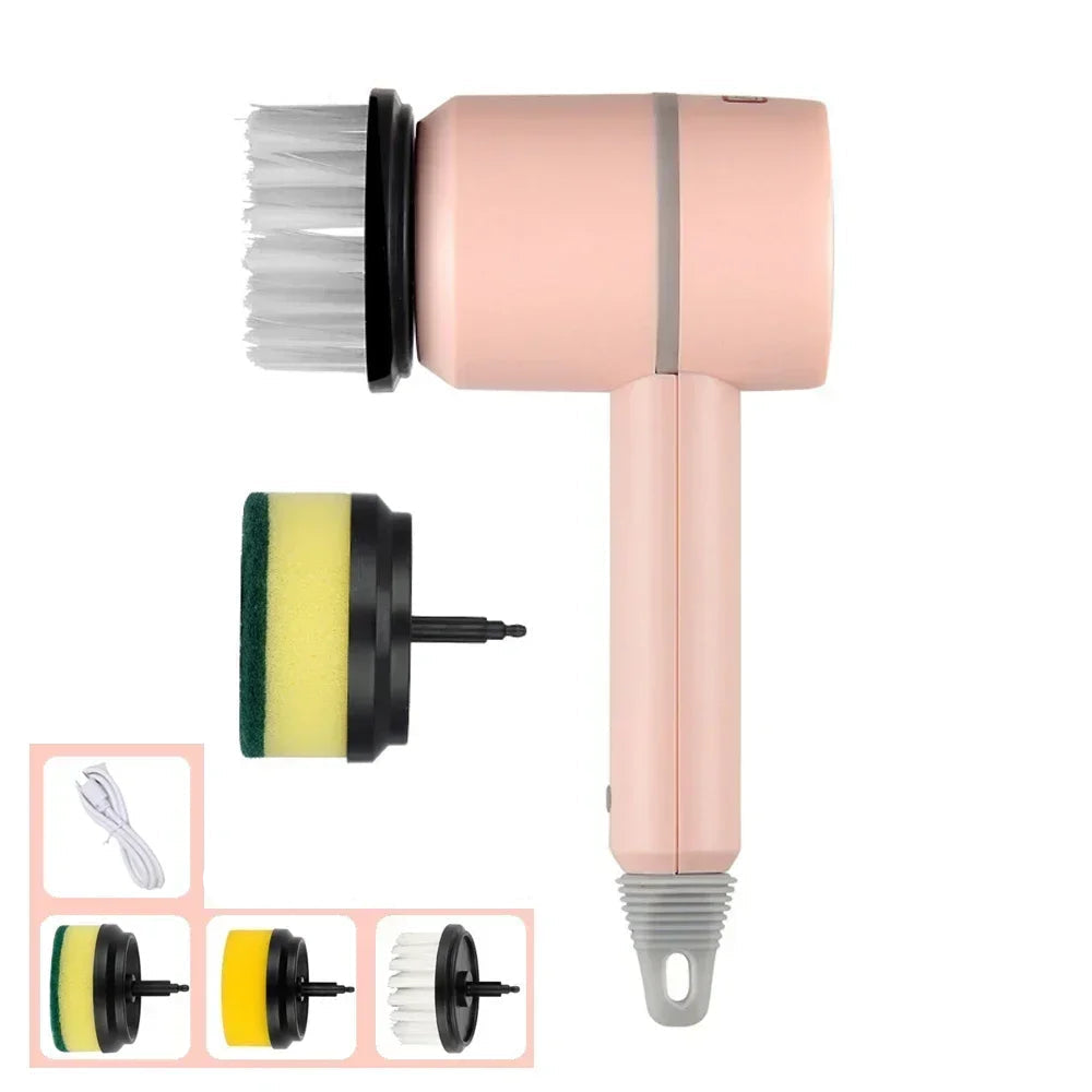 Brosse de Nettoyage Électrique Sans Fil Rechargeable USB – Outil Professionnel 3 Vitesses pour Cuisine et Salle de Bain