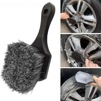 Ergonomic Car Wheel Cleaning Brush – Compact Tool for Rims and Tires in Durable Plastic