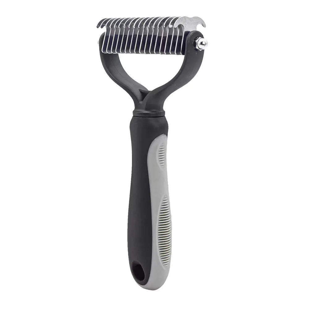 Ergonomic Grooming Brush for Dogs and Cats – Detangler and Knot Cutter, Suitable for All Coat Types