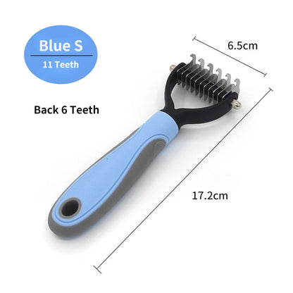 Ergonomic Grooming Brush for Dogs and Cats – Detangler and Knot Cutter, Suitable for All Coat Types