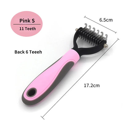 Ergonomic Grooming Brush for Dogs and Cats – Detangler and Knot Cutter, Suitable for All Coat Types