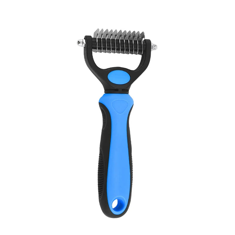 Ergonomic Grooming Brush for Dogs and Cats – Detangler and Knot Cutter, Suitable for All Coat Types