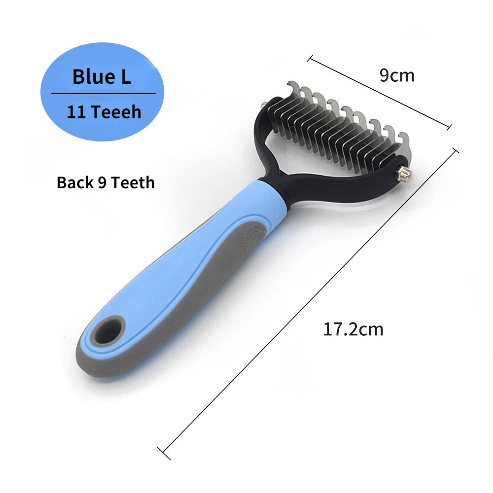 Ergonomic Grooming Brush for Dogs and Cats – Detangler and Knot Cutter, Suitable for All Coat Types