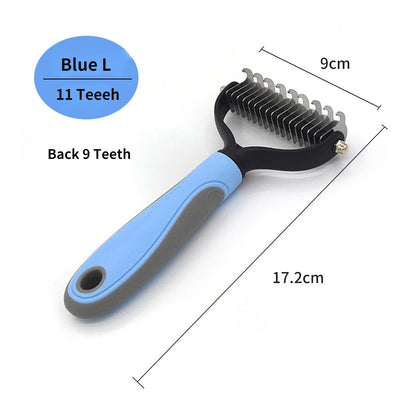 Ergonomic Grooming Brush for Dogs and Cats – Detangler and Knot Cutter, Suitable for All Coat Types