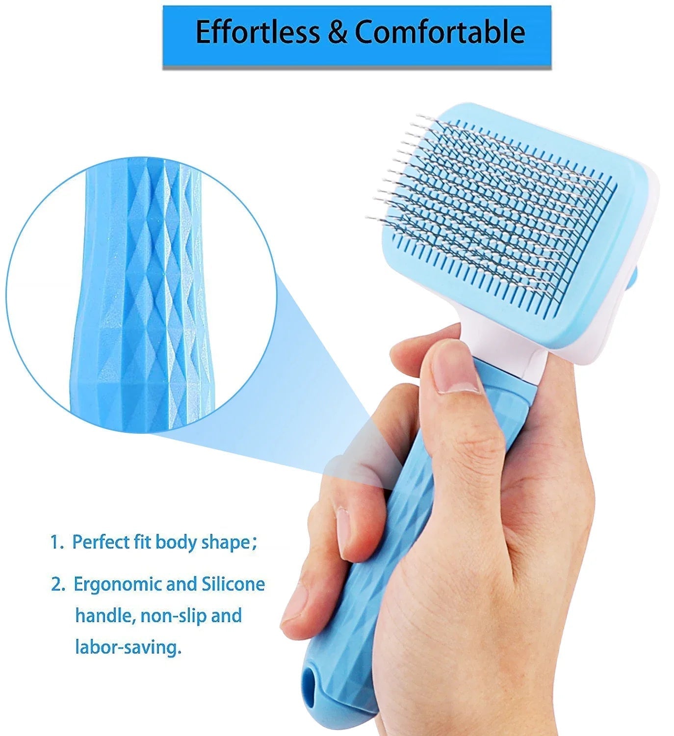 Grooming Brush for Long-Haired Dogs and Cats – Effective Hair Removal and Soothing Massage