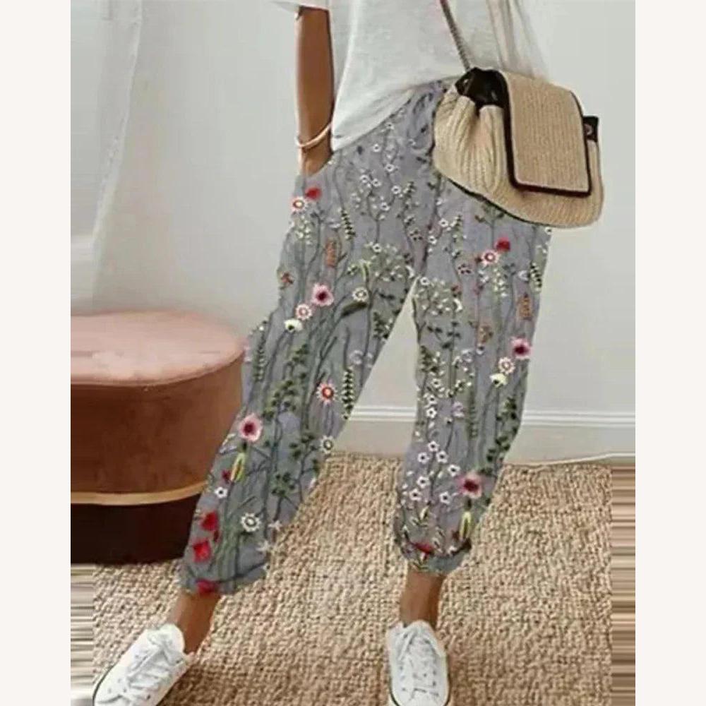 Pantalon Fluide Femme en Lin Léger – Confort Élevé, Taille Élastique, Coupe Moderne, Multicolore, S à XL