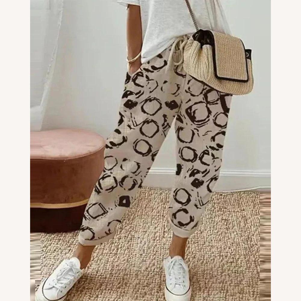 Pantalon Fluide Femme en Lin Léger – Confort Élevé, Taille Élastique, Coupe Moderne, Multicolore, S à XL
