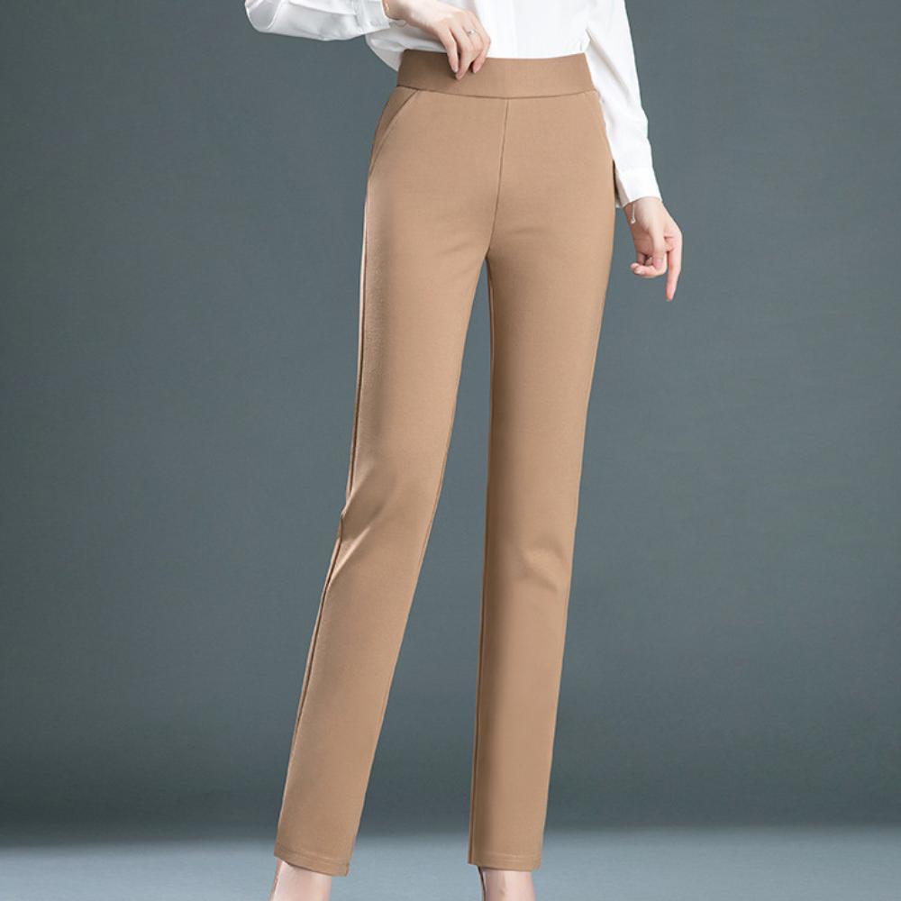 Pantalon Femme Droit Élégant en Tissu Respirant – Confort et Style Intemporel, Disponible en Plusieurs Couleurs