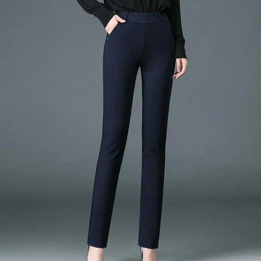 Women's Straight Elegant Pants in Breathable Fabric – Comfort and Timeless Style, Available in Multiple Colors