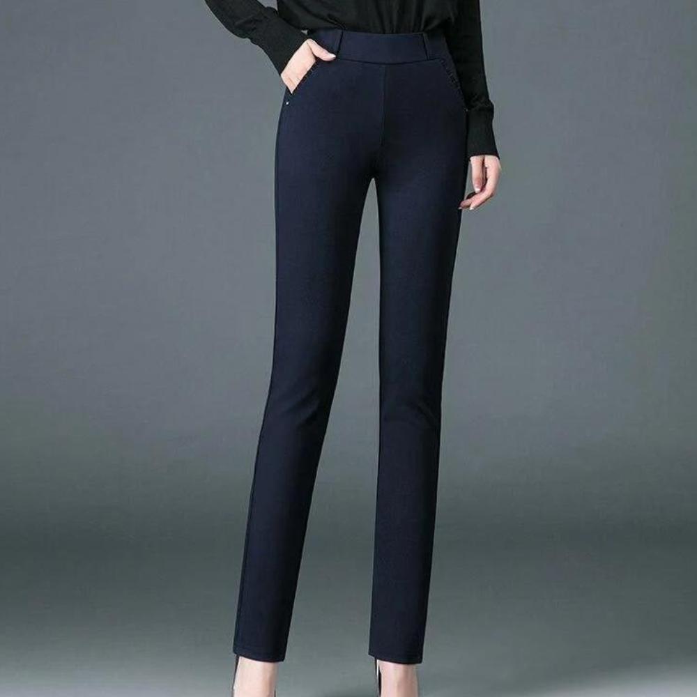 Pantalon Femme Droit Élégant en Tissu Respirant – Confort et Style Intemporel, Disponible en Plusieurs Couleurs