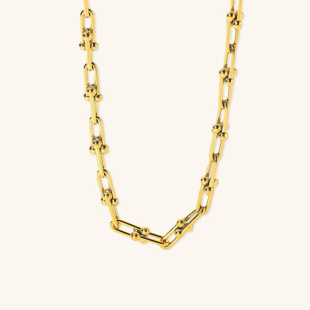Collier Or Femme 18K Taille Unique Chaîne en Or Acier Inoxydable
