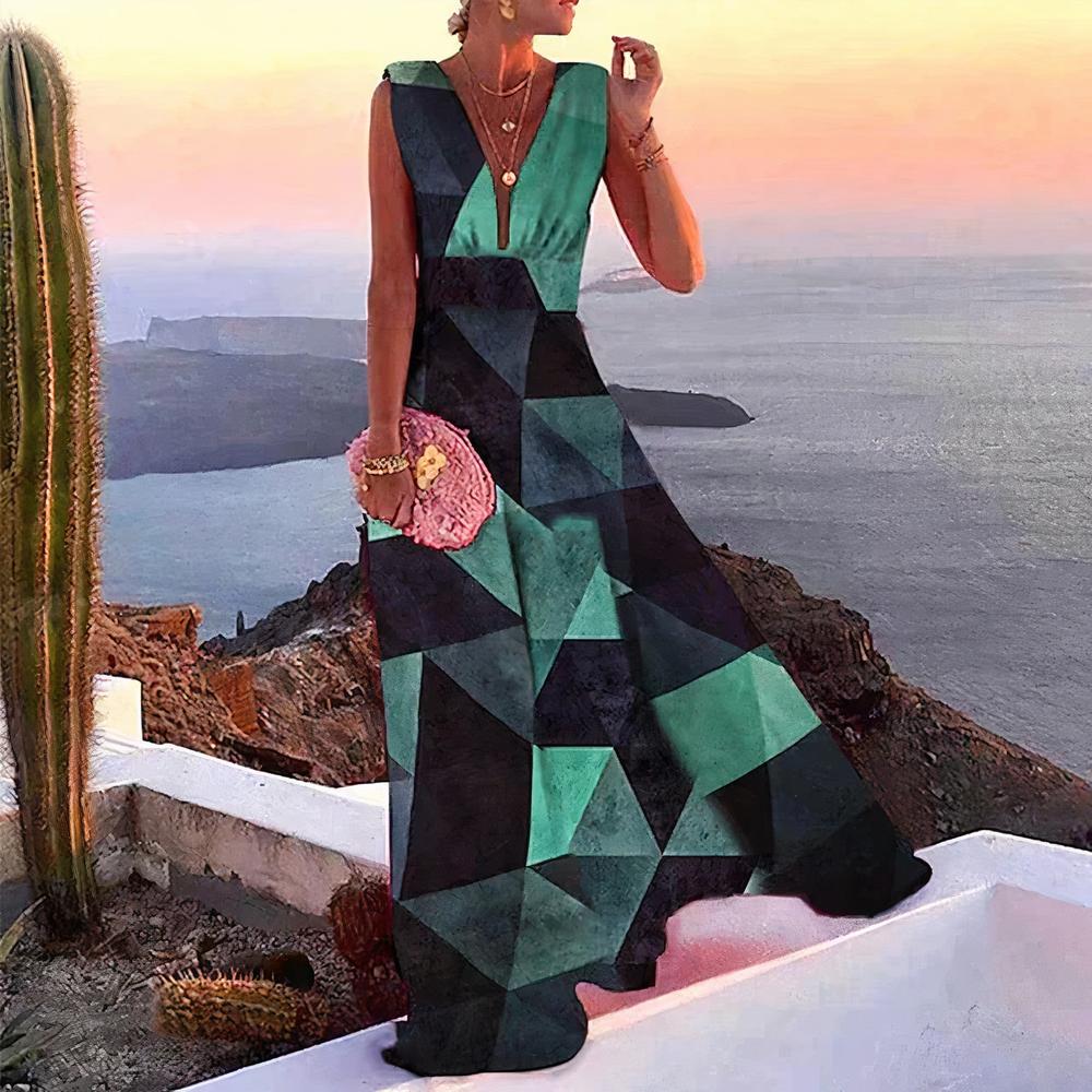 Robe d'Été Femme Longue Sans Manches Élégante et Légère – Chic pour Journées Ensoleillées
