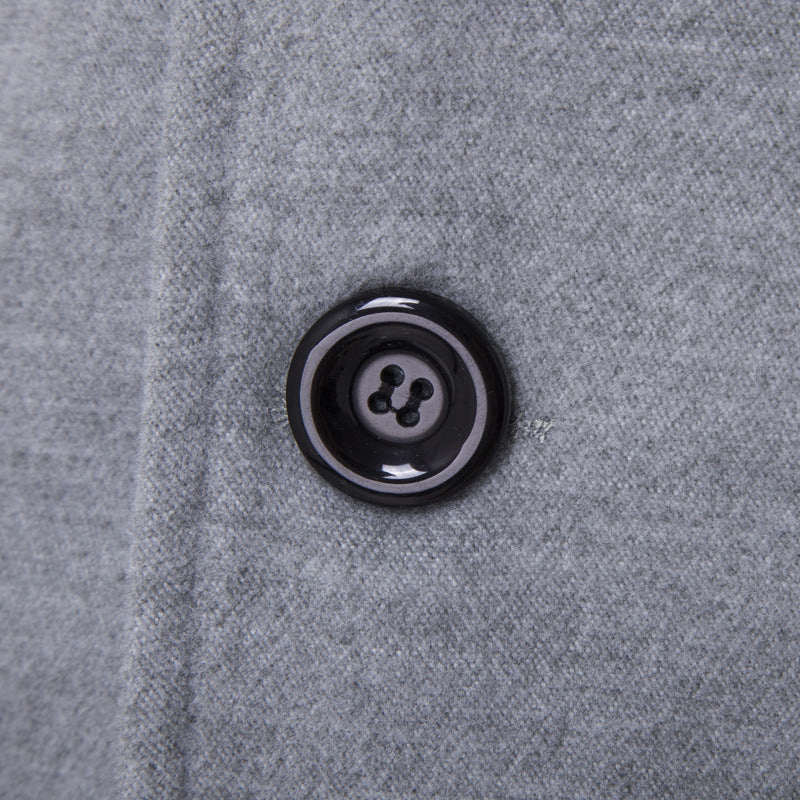 Caban Men’s Double-Breasted Polyester Wool-Touch – Elegant Winter Coat