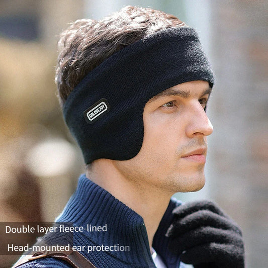 Soft and Elastic Unisex Ear Warmers – Winter Plush Protection Black and Gray for Men and Women