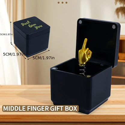 Creative Christmas Prank Gift - Surprise Box with Middle Finger for Fun Decoration