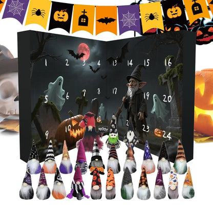 Halloween Countdown Calendar Gnome 24 Days in Non-Woven Fabric with Festive Decorations