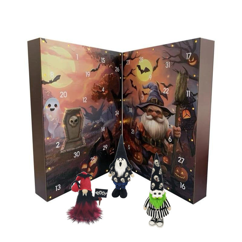 Calendrier de Compte à Rebours Halloween avec Gnomes Surprise – Décoration Halloween Maison Fun et Festive