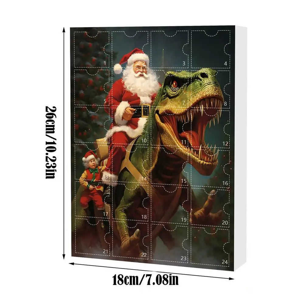 Calendrier de l'Avent Dinosaure - Compte à Rebours de Noël de 24 Jours pour Enfants et Familles
