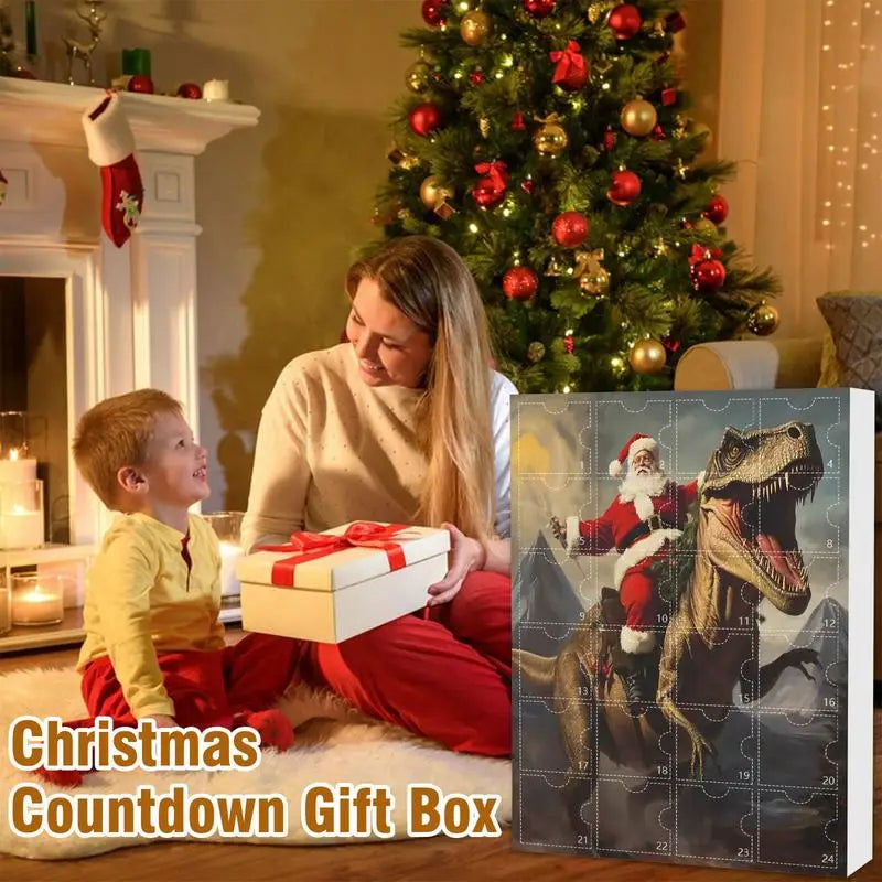 Calendrier de l'Avent Dinosaure - Compte à Rebours de Noël de 24 Jours pour Enfants et Familles