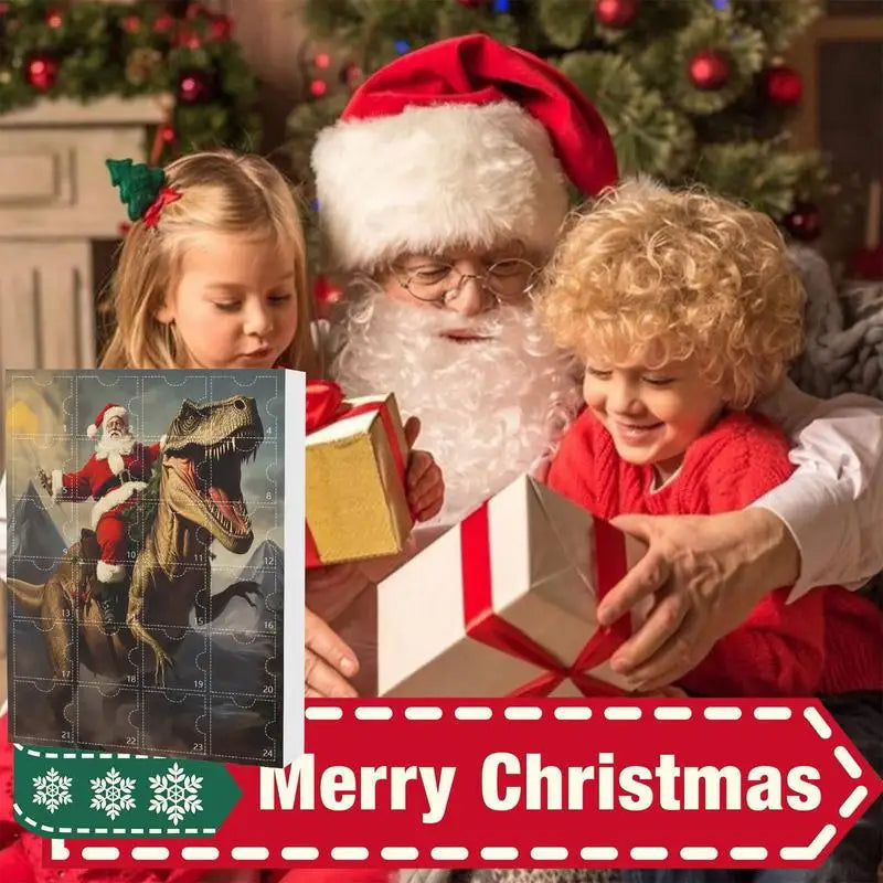Calendrier de l'Avent Dinosaure - Compte à Rebours de Noël de 24 Jours pour Enfants et Familles