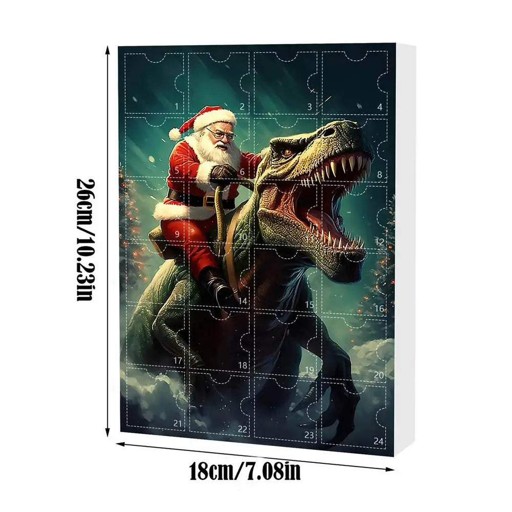 Calendrier de l'Avent Dinosaure - Compte à Rebours de Noël de 24 Jours pour Enfants et Familles