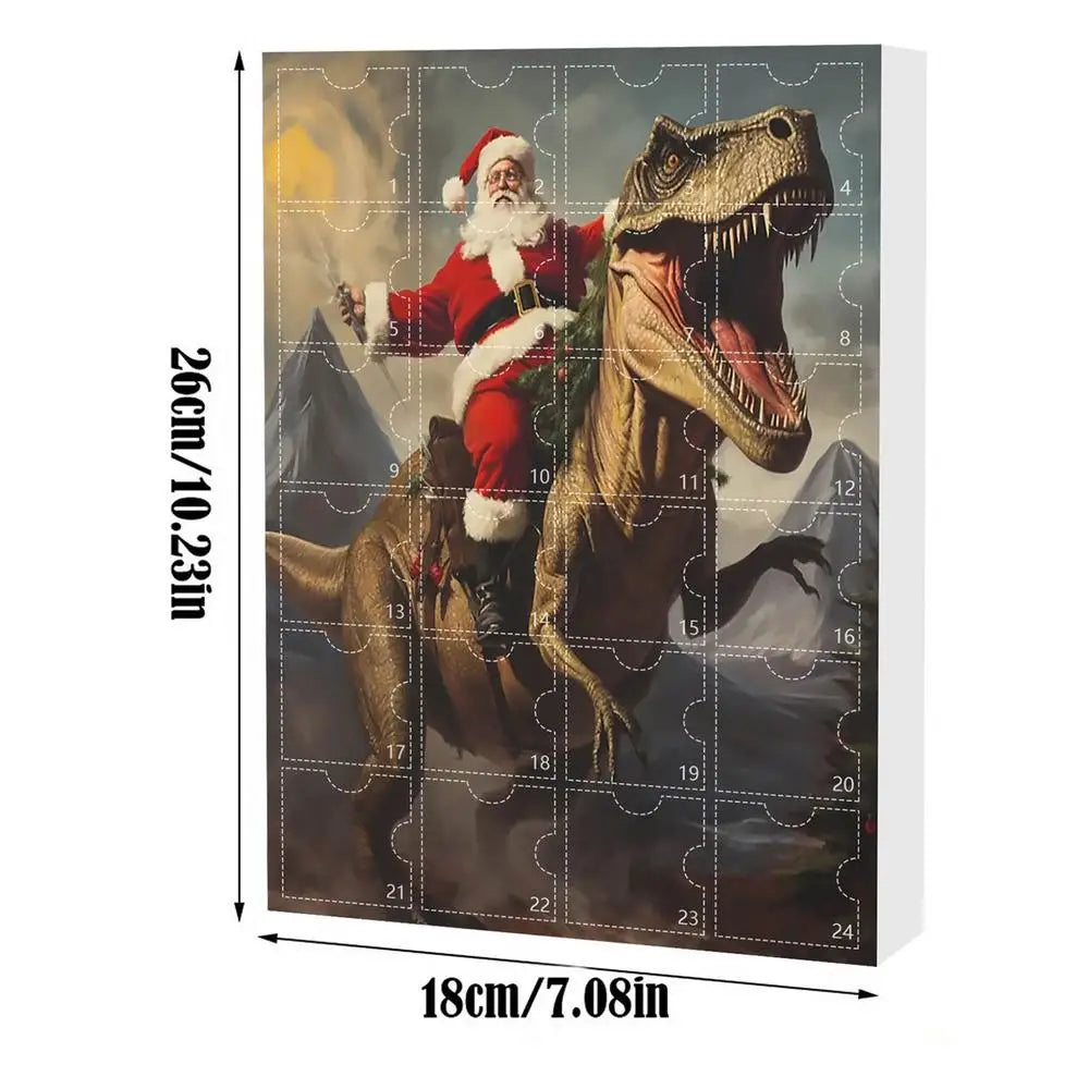 Calendrier de l'Avent Dinosaure - Compte à Rebours de Noël de 24 Jours pour Enfants et Familles
