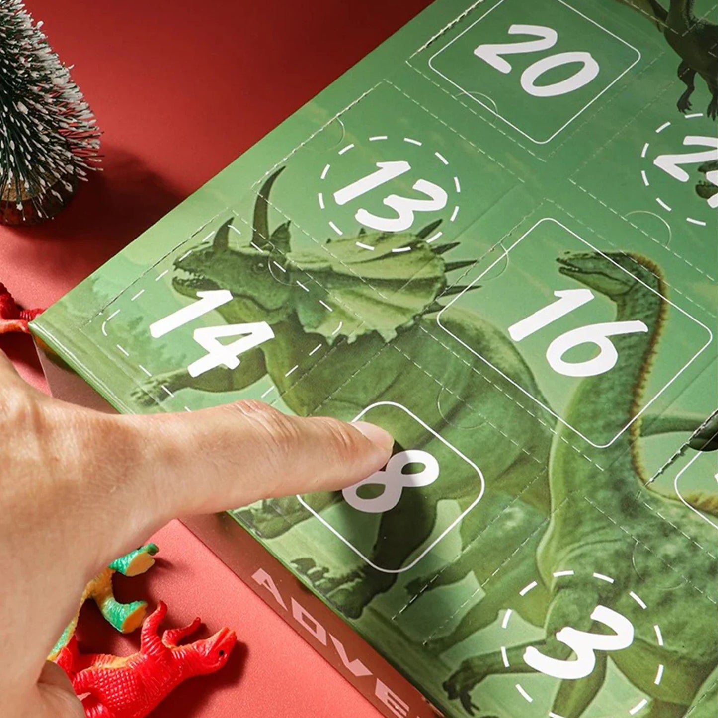 Dinosaur Advent Calendar 24 Days for Children - Festive Toys and Christmas Decoration