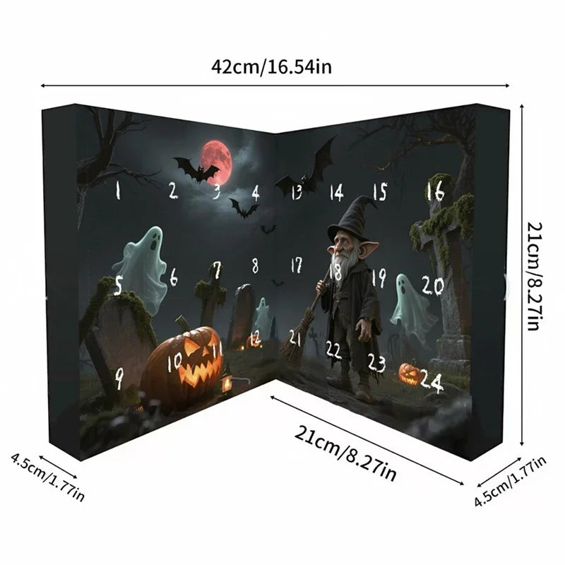 Calendrier de l'Avent Halloween avec 24 Gnomes en Plastique – Compte à Rebours Festif et Décoratif