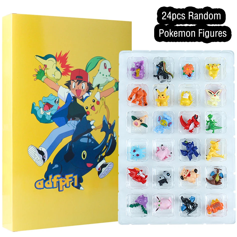 Calendrier de l'Avent Kawaii avec 24 Figurines Anime PVC Pikachu pour Enfants – Compte à Rebours Festif et Mignon