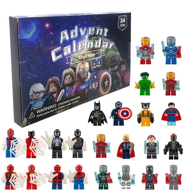 Calendrier de l'Avent Marvel avec 24 Figurines en PVC pour Enfants - Cadeau de Noël Festif et Collectible