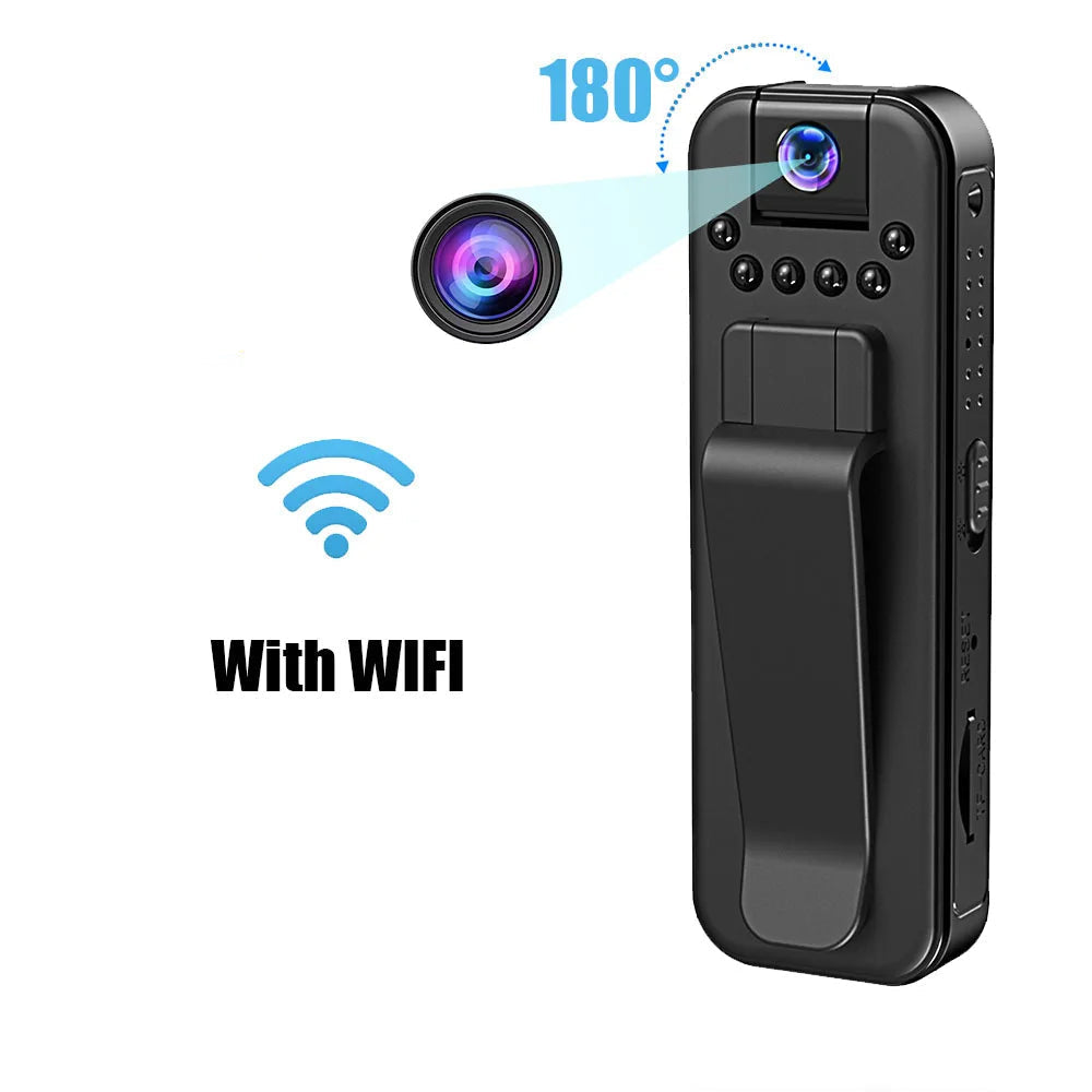 Caméra Mini Wifi 1080P avec Vision Nocturne – Caméra de Surveillance Portable pour Intérieur/Extérieur