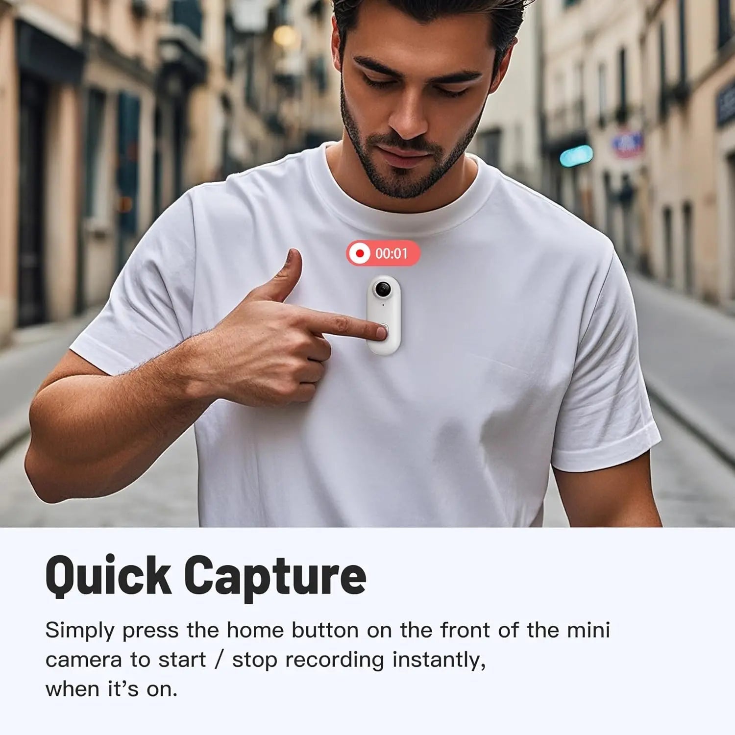Caméra d'Action Mini WiFi 1080P Portable – Enregistreur Vidéo pour Enfants, Opération Mains Libres