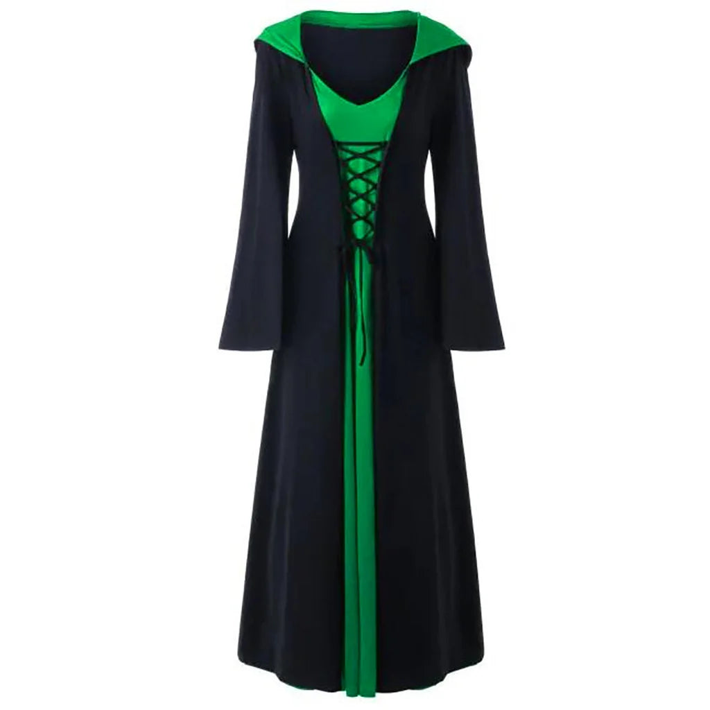 Cape Médiévale à Capuche pour Femme - Costume de Sorcière Vampire Élégant pour Halloween