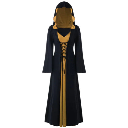 Medieval Hooded Cape for Women - Elegant Vampire Witch Costume for Halloween