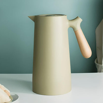 Carafe Isolante 1L avec Poignée en Bois – Verre Écologique pour Maison et Bureau