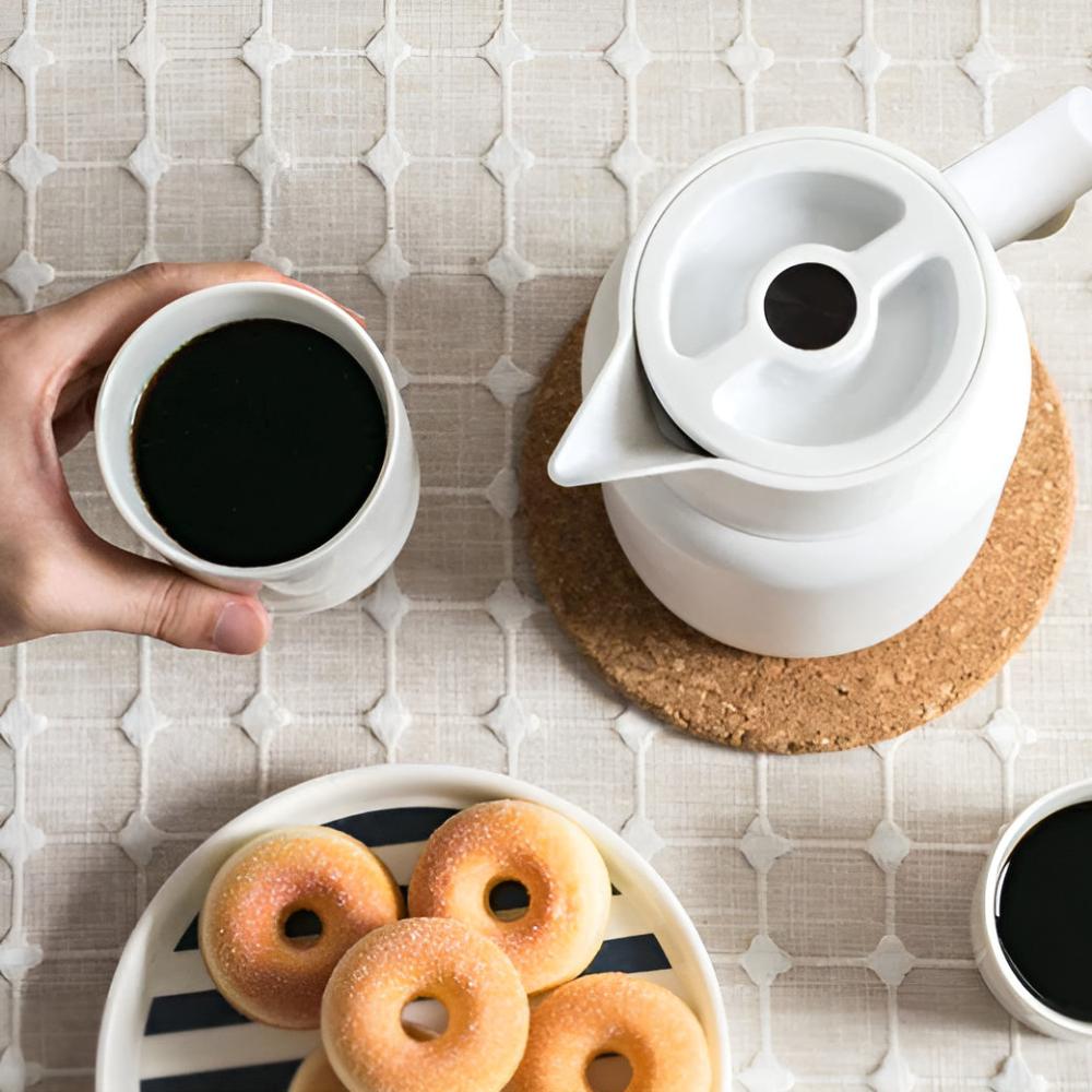 Carafe Isolante 1L avec Poignée en Bois – Verre Écologique pour Maison et Bureau