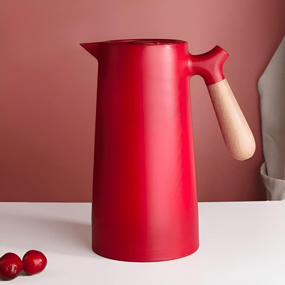 Carafe Isolante 1L avec Poignée en Bois – Verre Écologique pour Maison et Bureau