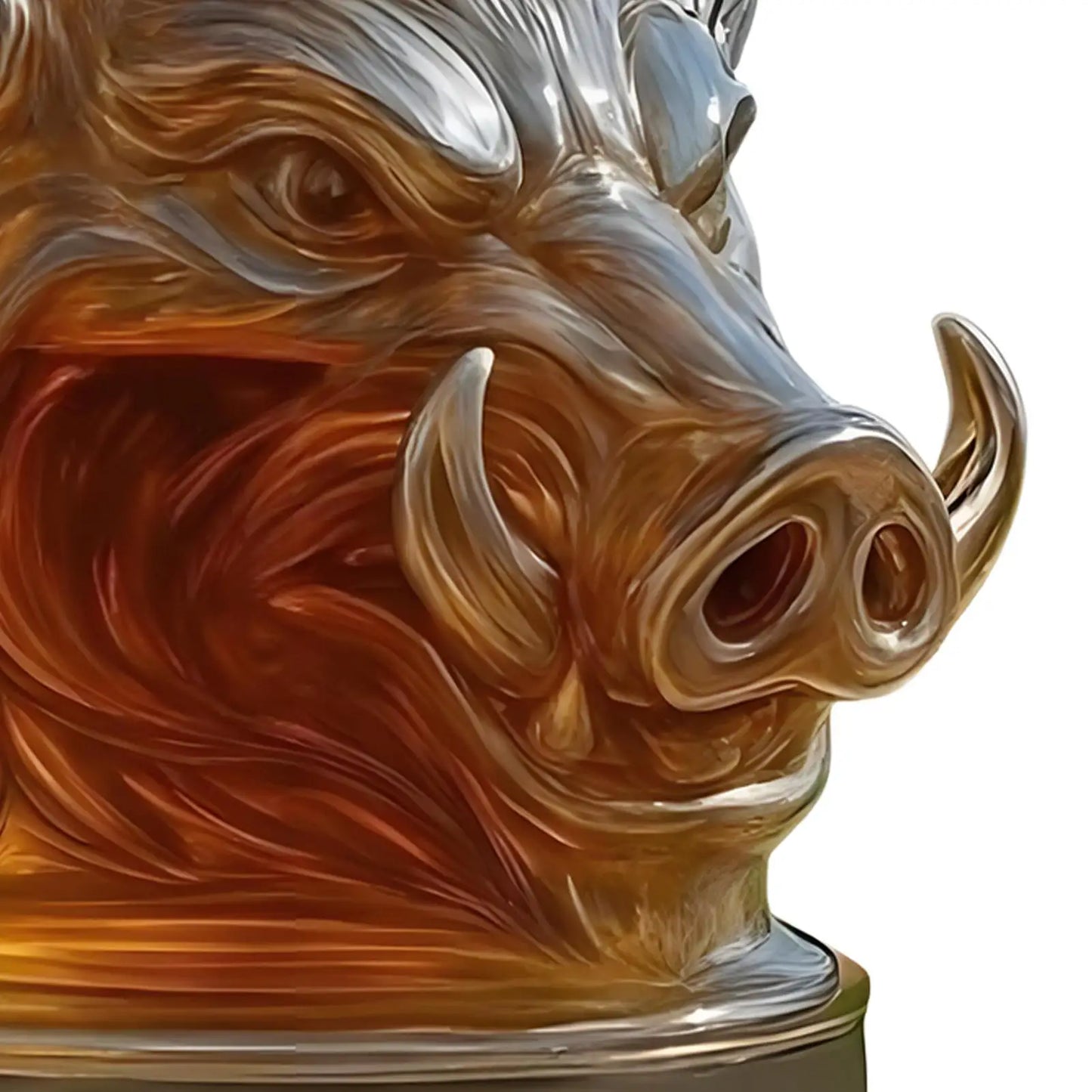 Carafe à whisky en verre avec design de sanglier – 12Oz, décoration élégante pour bar et maison