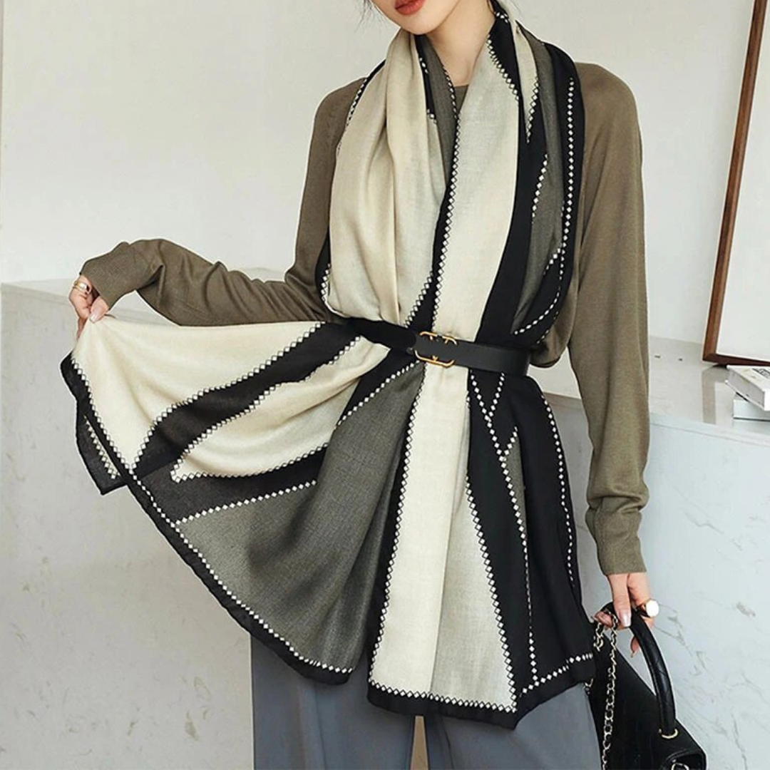 Châle Rectangulaire Léger en Mélange Coton-Viscose pour Femme - 182 × 83 cm 0