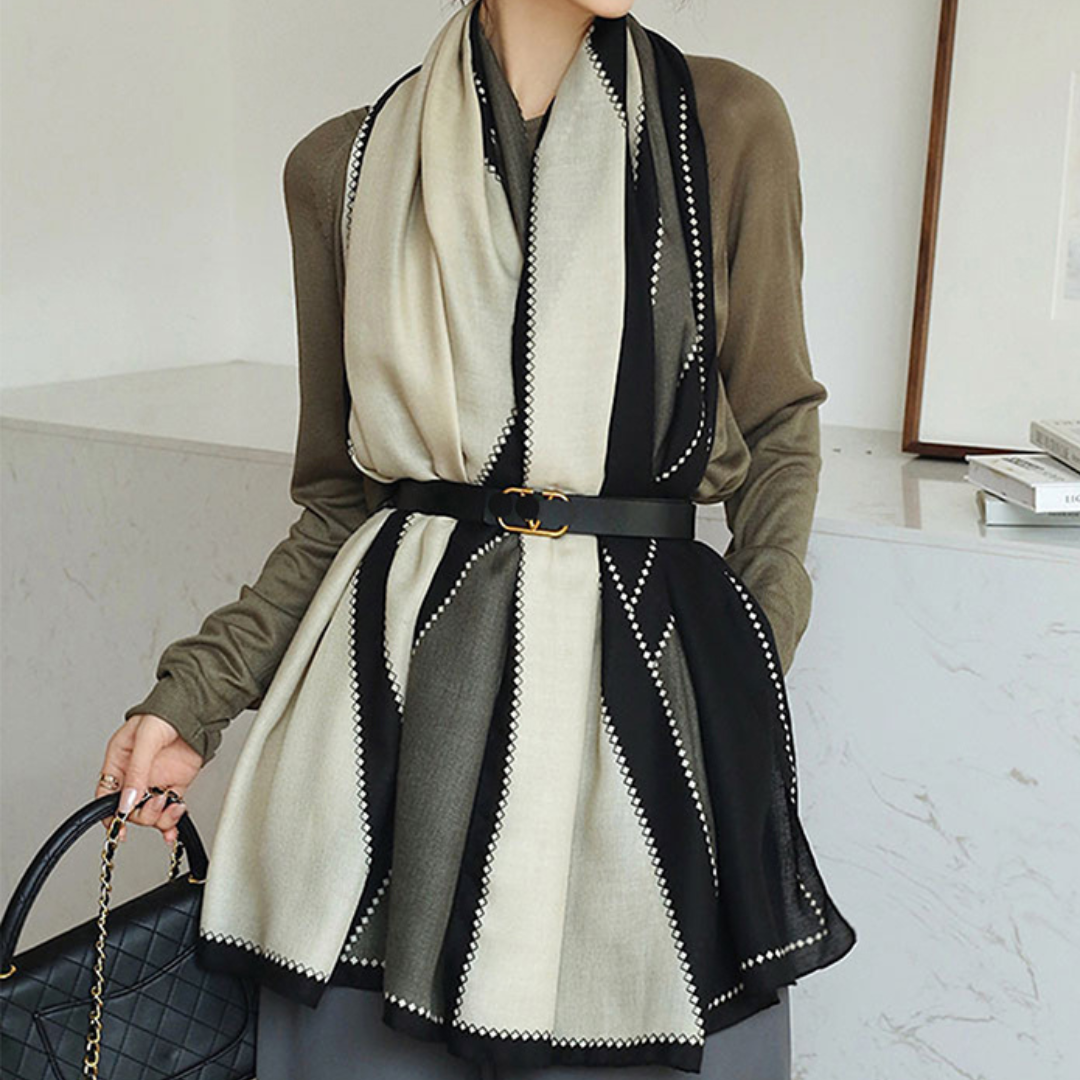 Châle Rectangulaire Léger en Mélange Coton-Viscose pour Femme - 182 × 83 cm 1