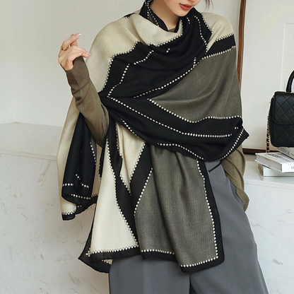 Châle Rectangulaire Léger en Mélange Coton-Viscose pour Femme - 182 × 83 cm 2